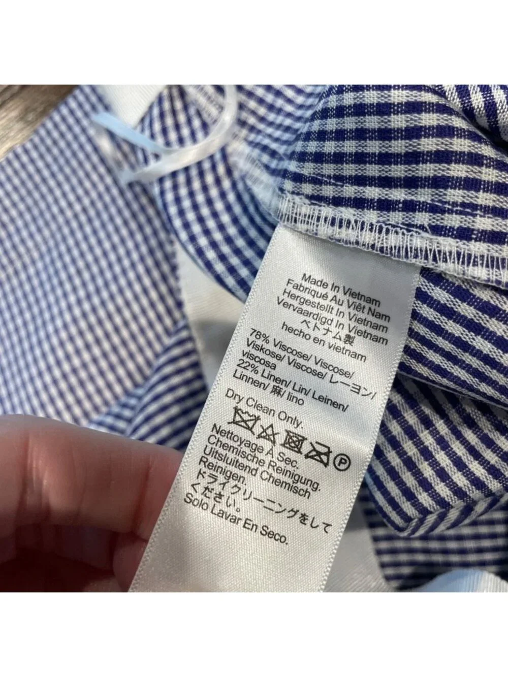 NWT J.Crew Faux Wrap Skirt Sz 6 Blue White Gingham Preppy Coastal Knee Length